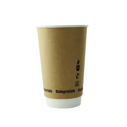 A kraft paper double walled cup