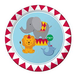 Image of round circus plate. Shop all circus party supplies. 
