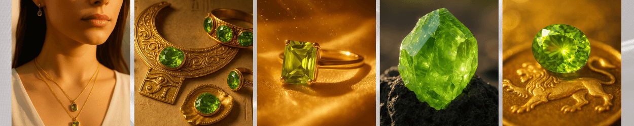 leo birthstone jewelry collage