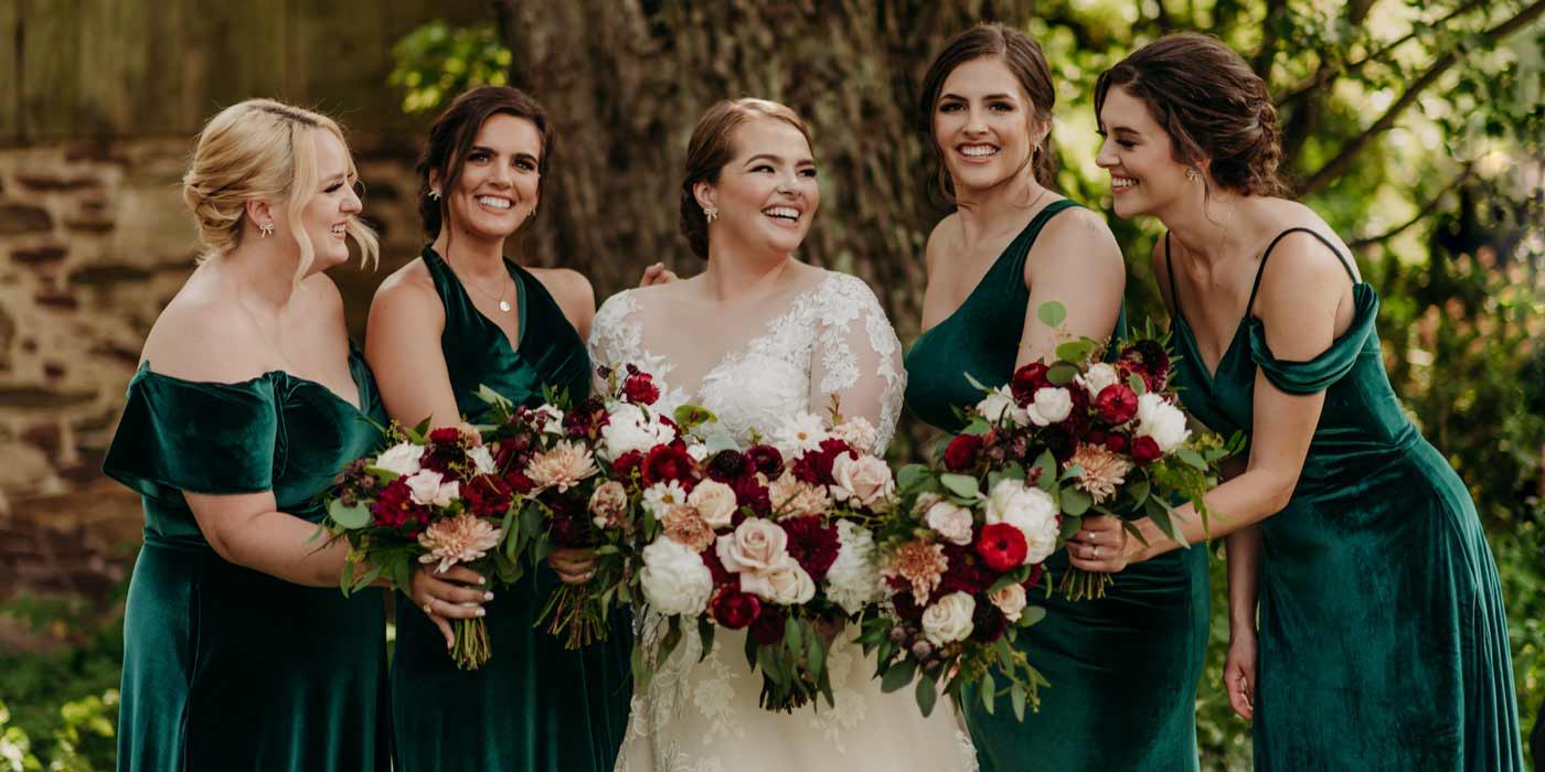 Green Velvet Bridesmaid Dresses