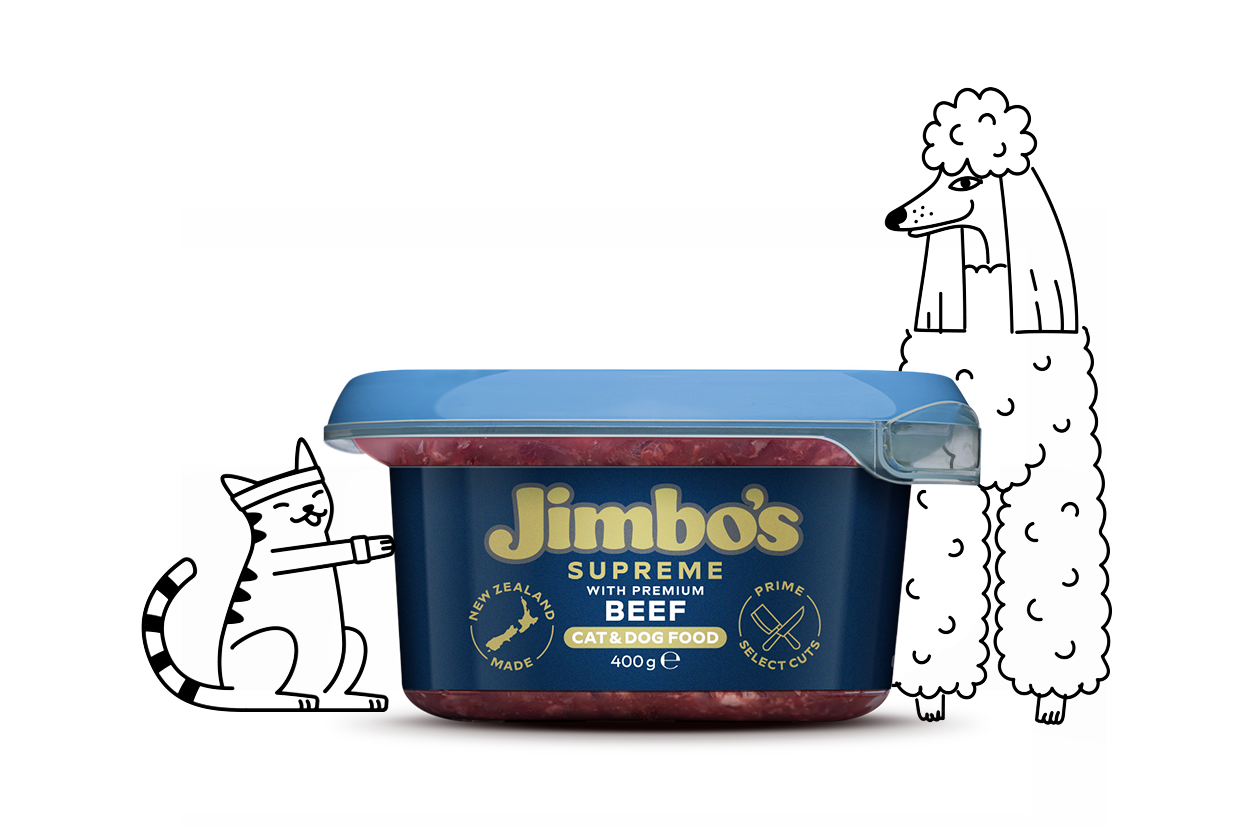 Jimbo's Supreme Beef is crafted from select cuts of New Zealand beef. Hand selected and trimmed by qualified butchers.