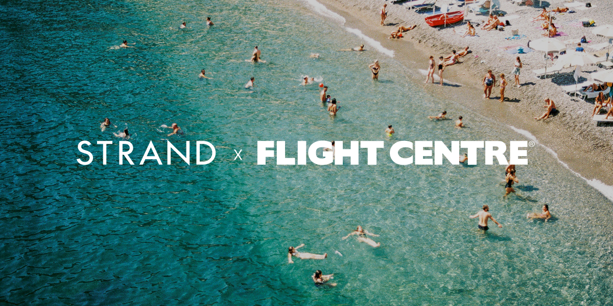 Aerial view of a beach with text 