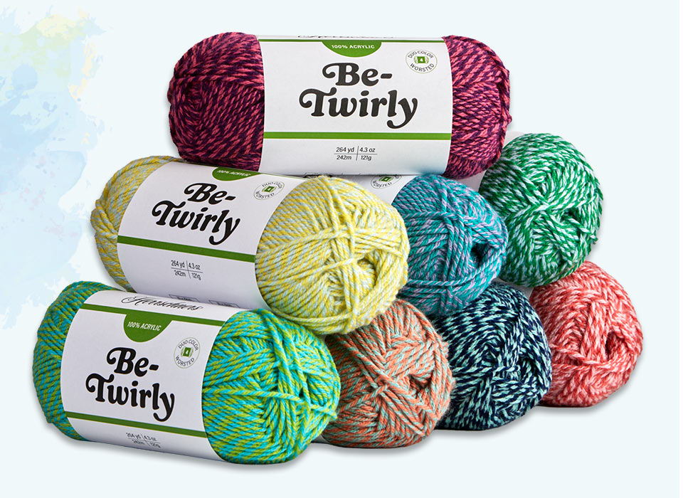 Colorful yarn skeins stacked with 
