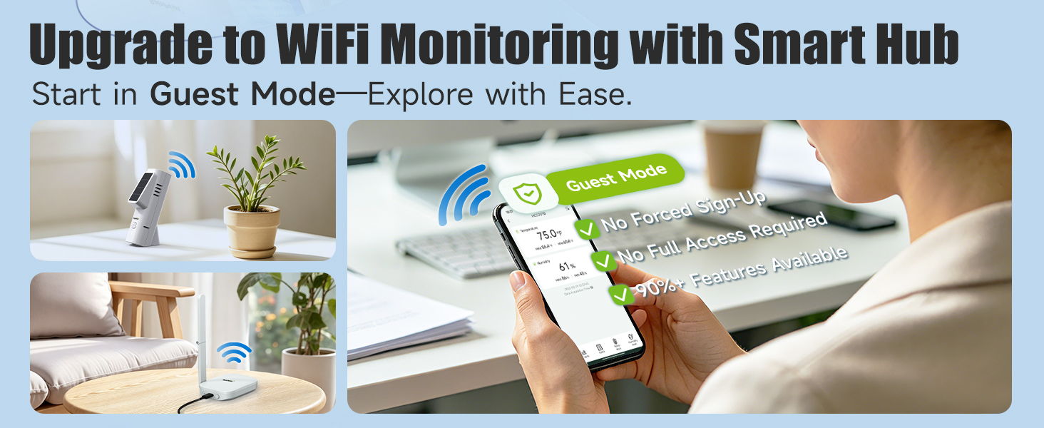 Upgrade to WiFi Monitoring with Smart Hub. Start in Guest Mode—Explore with Ease.