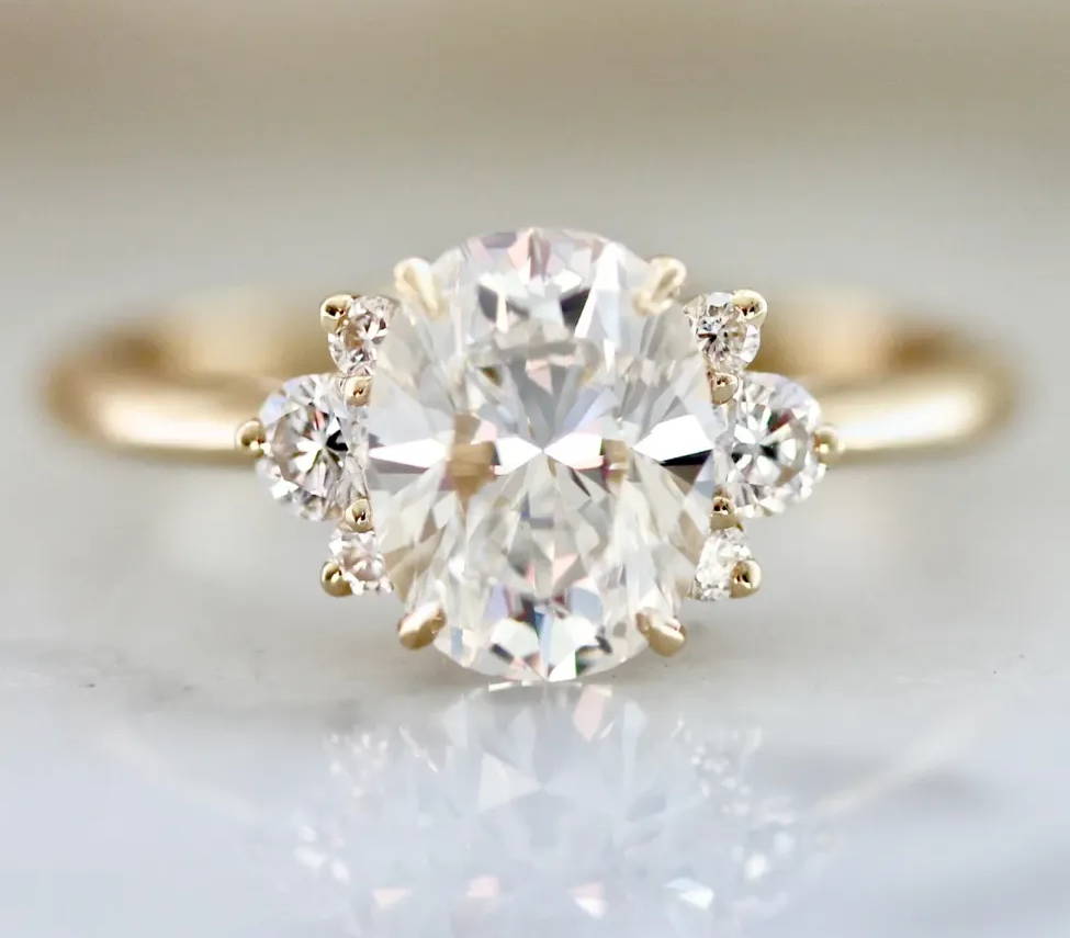 diamond ring with diamond half halo