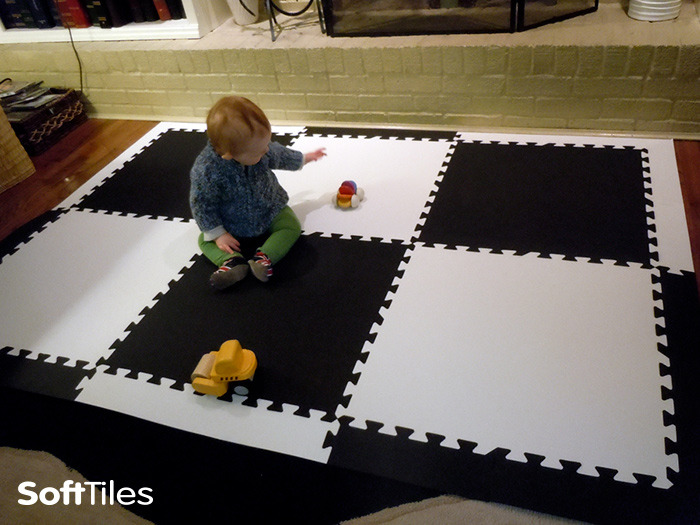 Foam Floor Mats For Kids, Black And White Foam Floor Tiles Baby