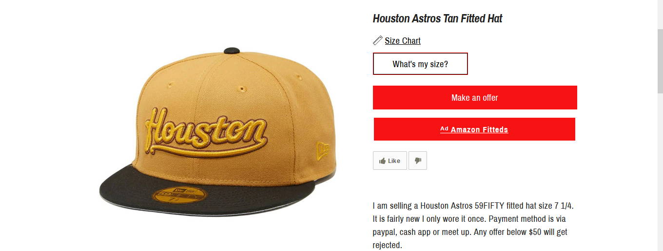 final listing on fittedhats.com