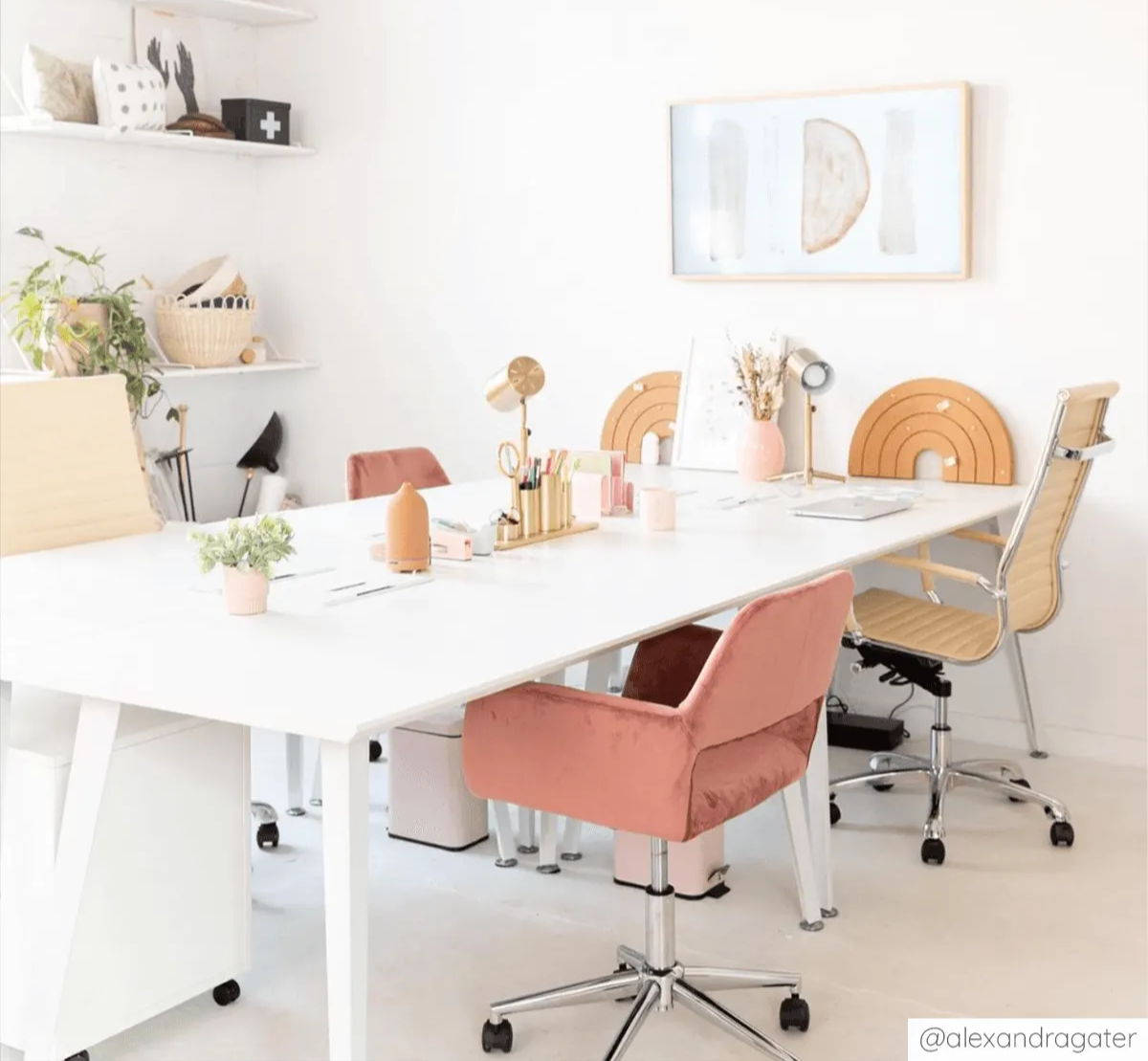 pastel bright team home office design idea