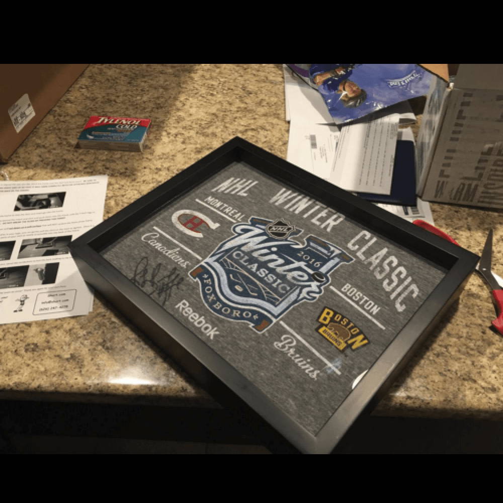 Signed NHL Winter Classic 2016 Tee Shirt displayed in a Shart Original T-Shirt Frame