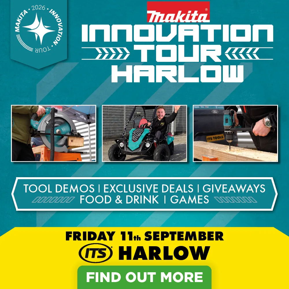 Makita Innovation Tour event in Harlow with tool demos and giveaways.