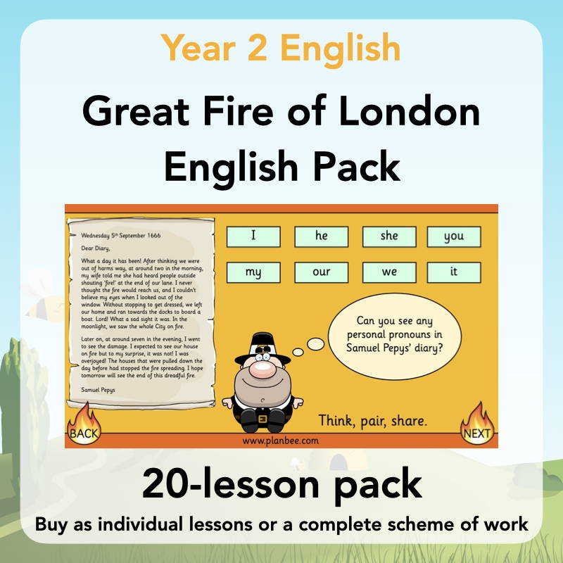 Year 2 Curriculum - Great Fire of London English Pack