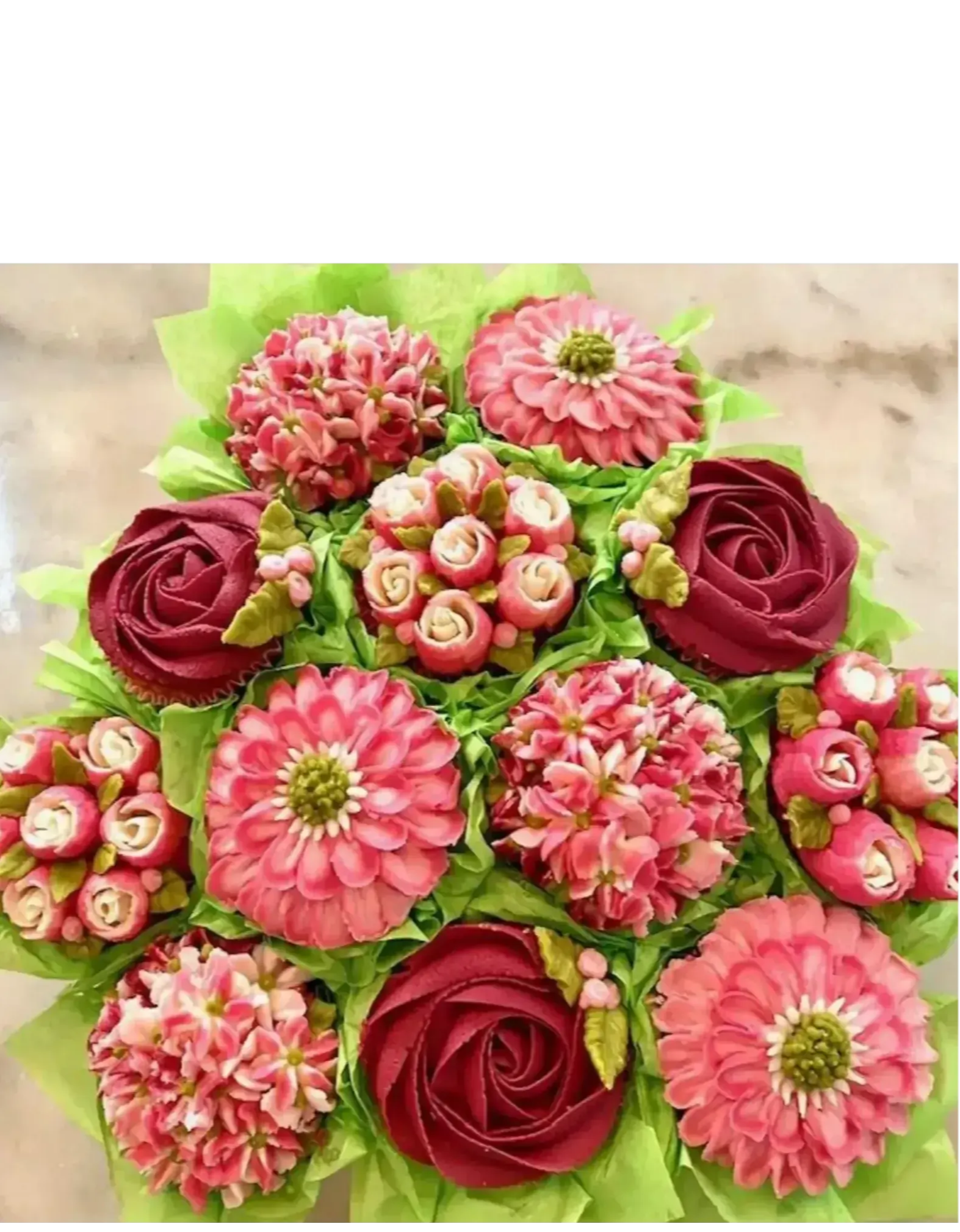 Flower Variety flower decorated cupcakes