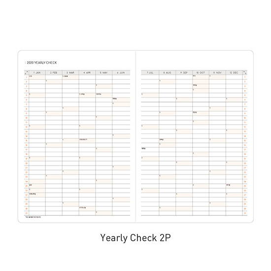 Yearly check - Ardium 2020 My diary monthly dated planner
