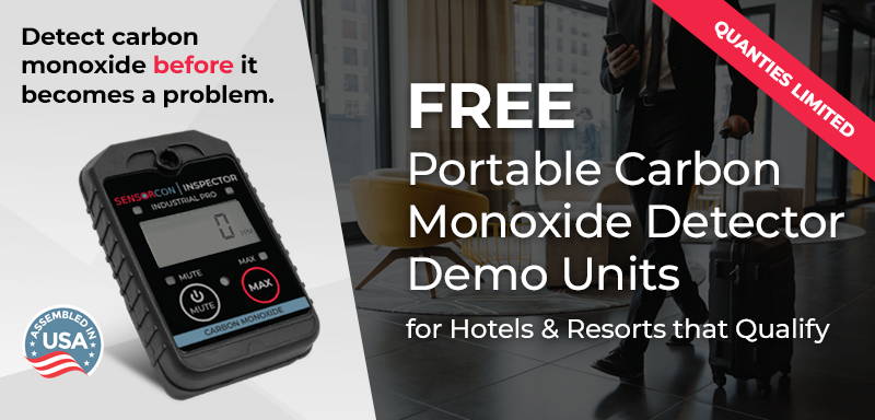 Free Portable Carbon Monoxide Detector Demo Units for Hotels & Resorts that Qualify - Quantities Limited - Detect carbon monoxide before it becomes a problem.