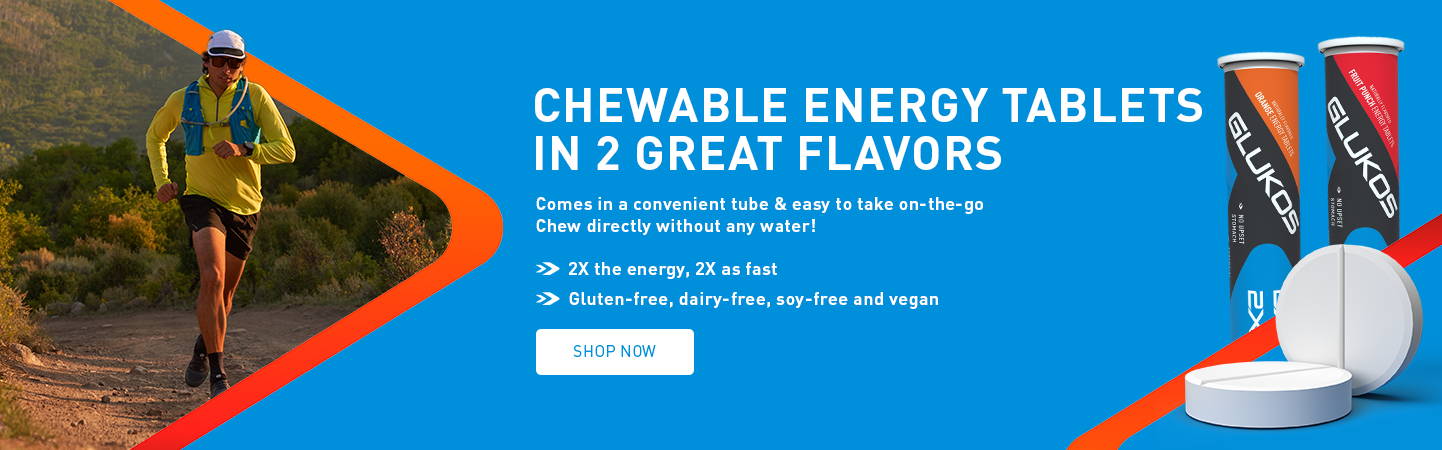 Chewable energy tablets in 2 great flavors. Comes in a convenient tube & easy to take on-the-go. Chew directly without any water! 2X the energy, 2X as fast. Gluten-free, dairy-free, soy-free and vegan. Shop Now.