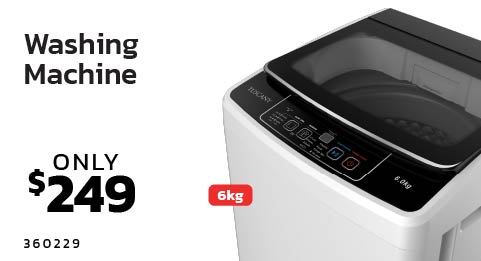 Washing machine with price tag of $249.