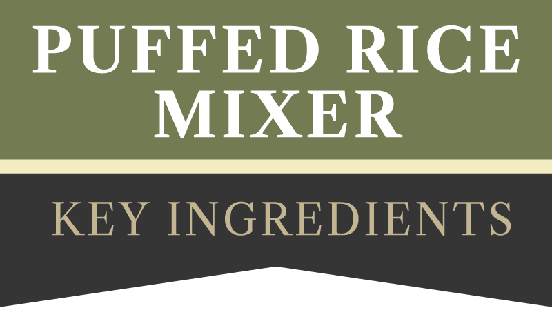 Country Pursuit Puffed Rice Mixer Dog Food Range Key Ingredients Logo