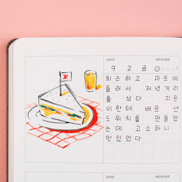 Drawing note - After The Rain 2020 Dot your day weekly dated diary planner