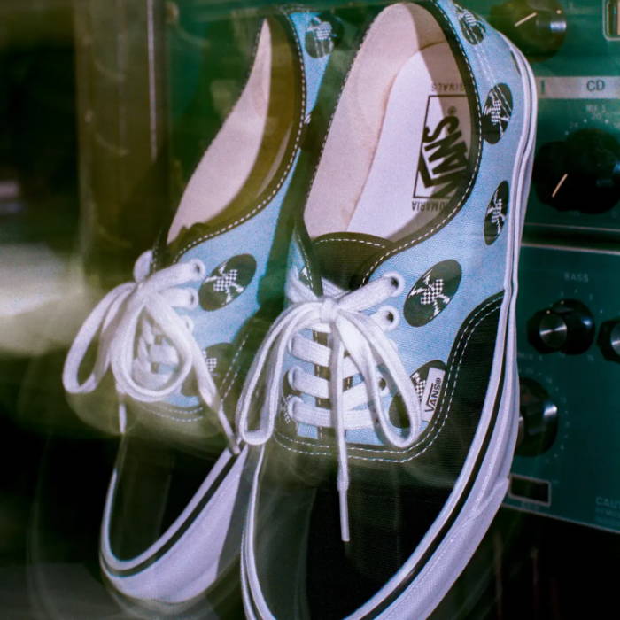 closeup of vans vault x wacko maria shoes