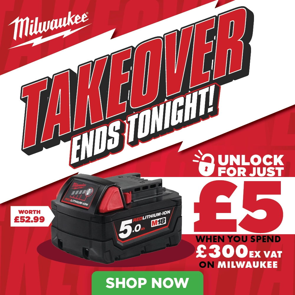 Milwaukee promotional image for battery deal ending tonight.