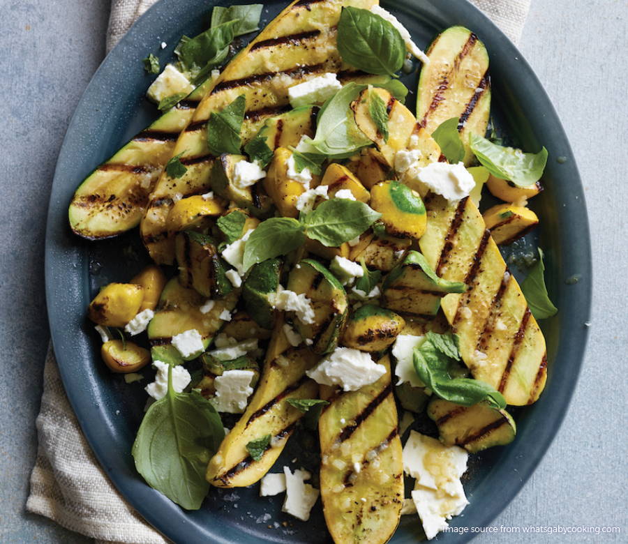 grilled summer squash with feta