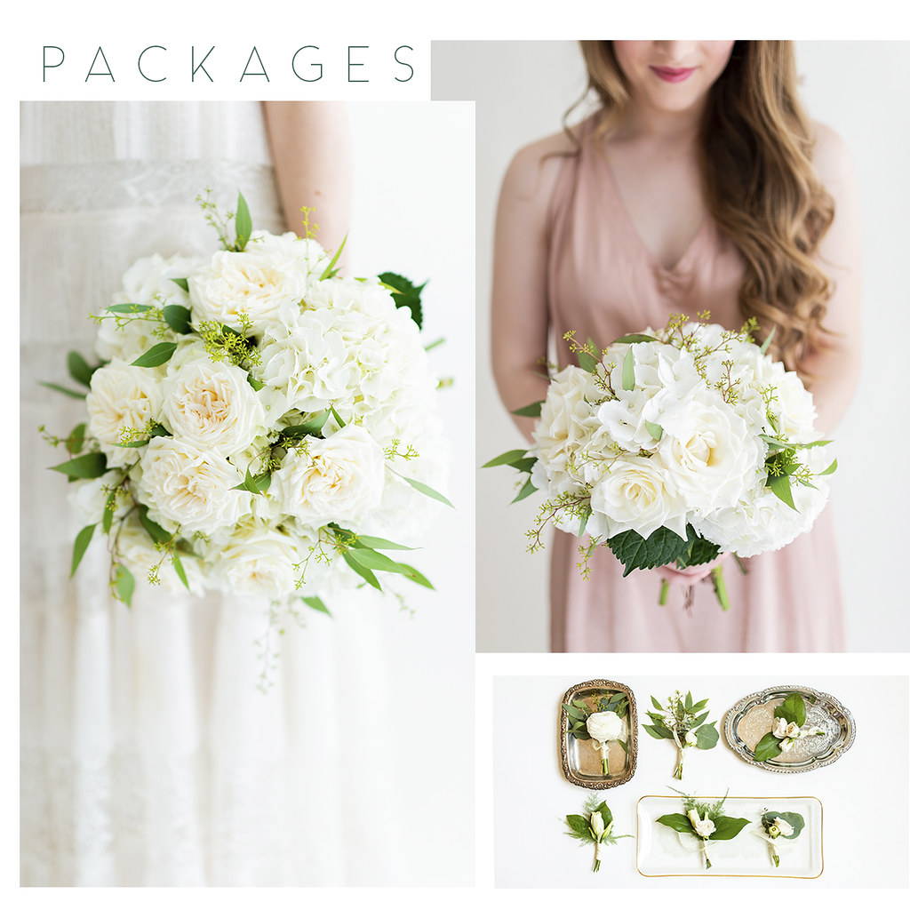 White Hydrangea and Garden Rose DIY Wedding Flower Package