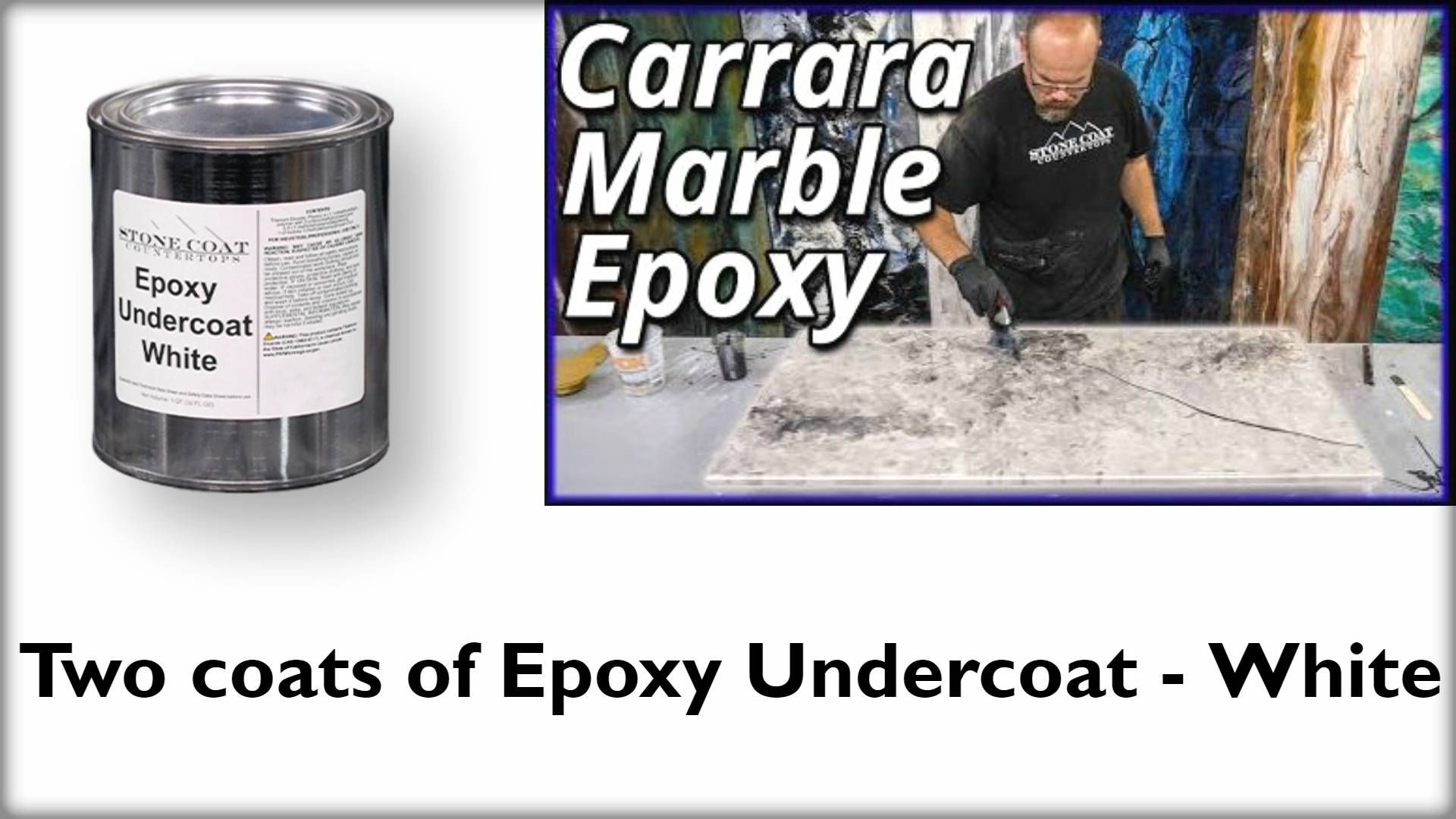 Carrara Marble Epoxy with two coats of White Epoxy Undercoat.