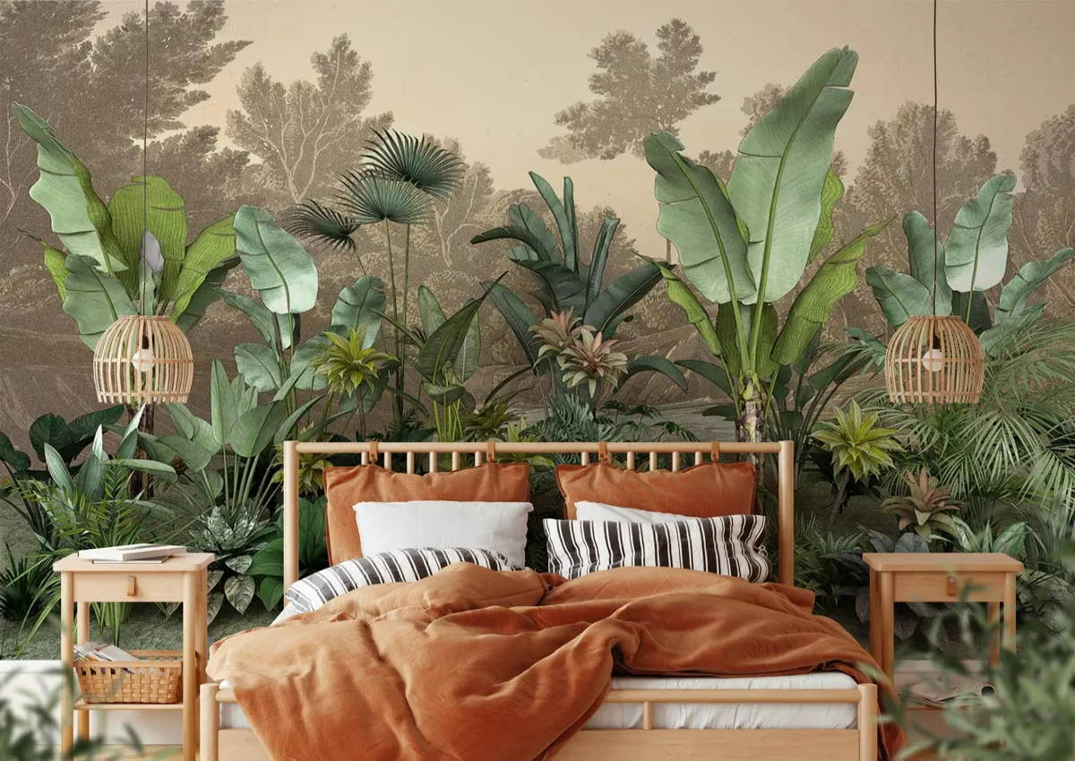 papier peint panoramique jungle tendance indonésia