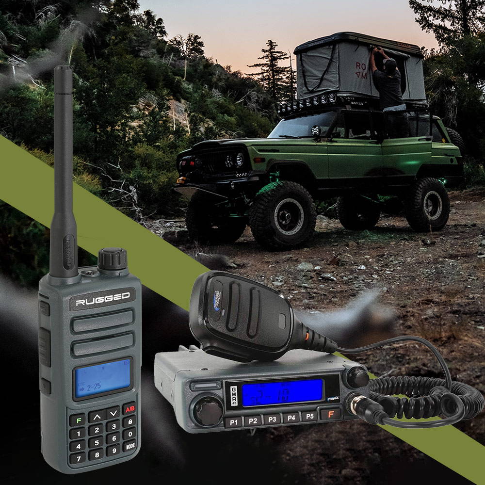 Las radios GMRS funcionan bien en áreas densamente boscosas o en cualquier entorno con obstáculos, incluidos cañones, montañas y bosques.
