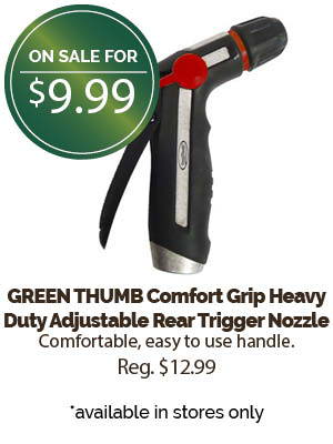 GREEN THUMB Comfort Grip Heavy Duty Adjustable Rear Trigger Nozzle | only in stores.