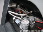 Dual Viair compressors black air tank trunk carpet 2001 Toyota Corolla Nathan AirChime K5LA onboard air gallery photo 9