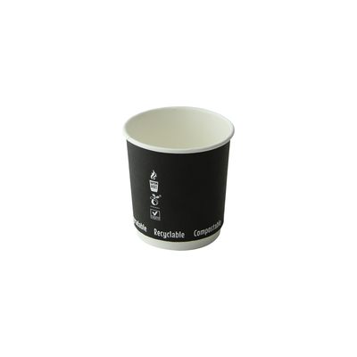A black double wall espresso cup