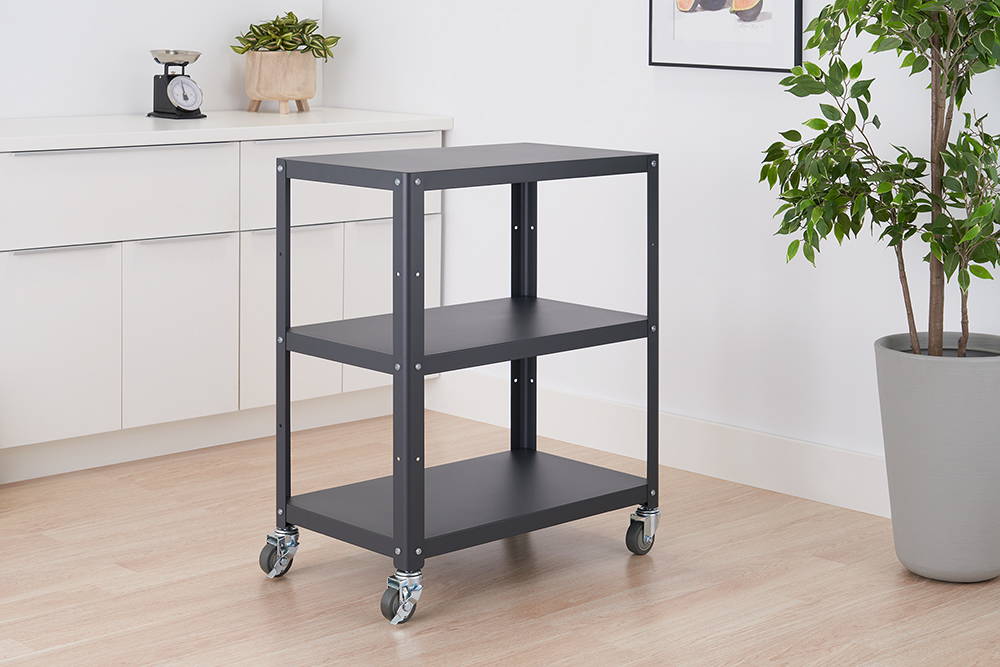 Metal utility cart in the kitchen
