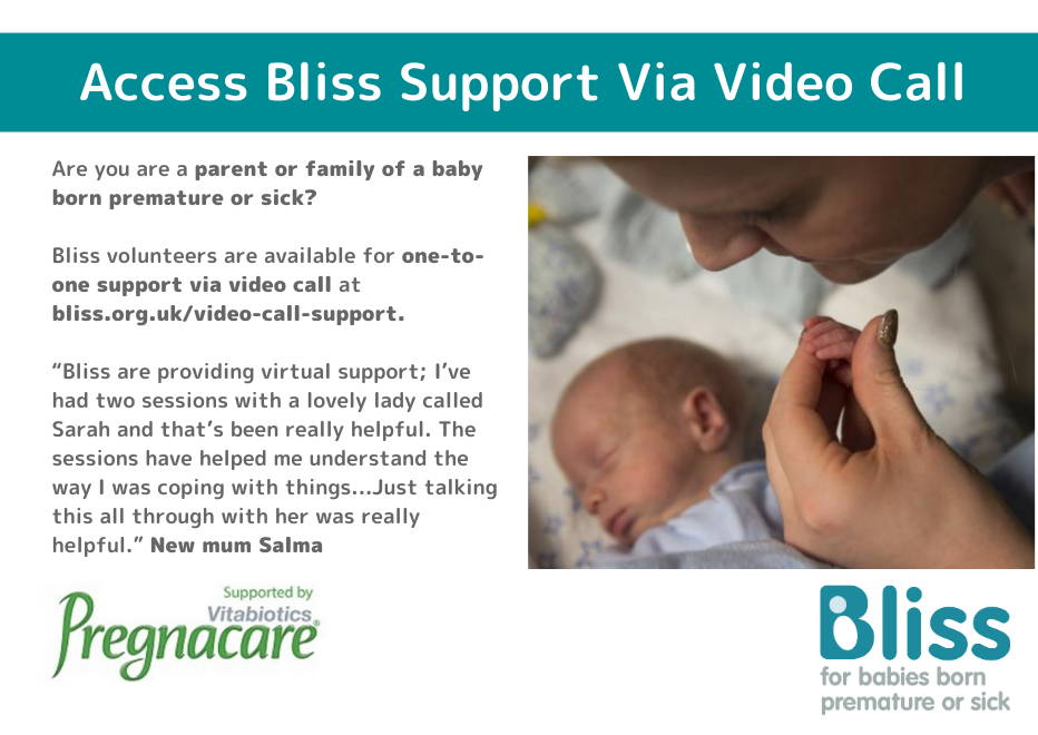 Pregnacare and Bliss support via video call