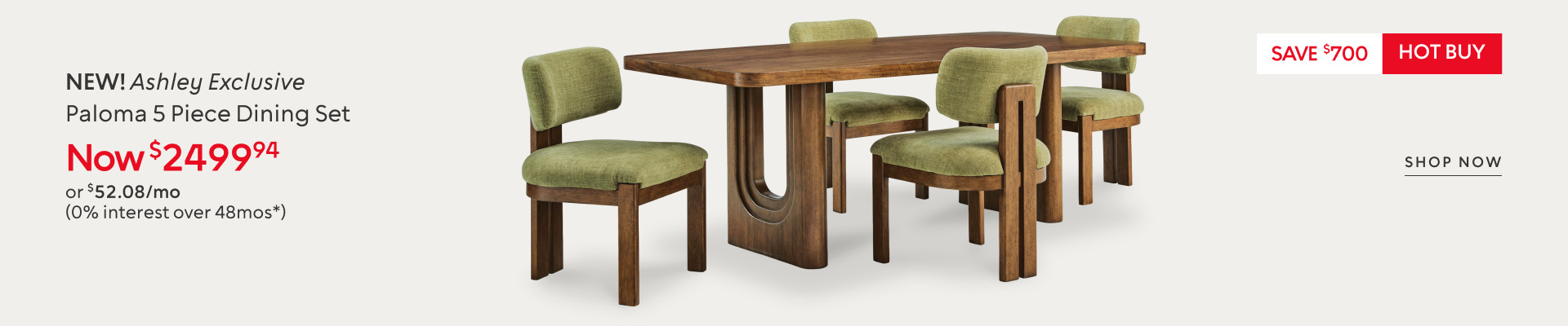 NEW! Ashley Exclusive Paloma 5 Piece Dining Set now $2499.94 save $700