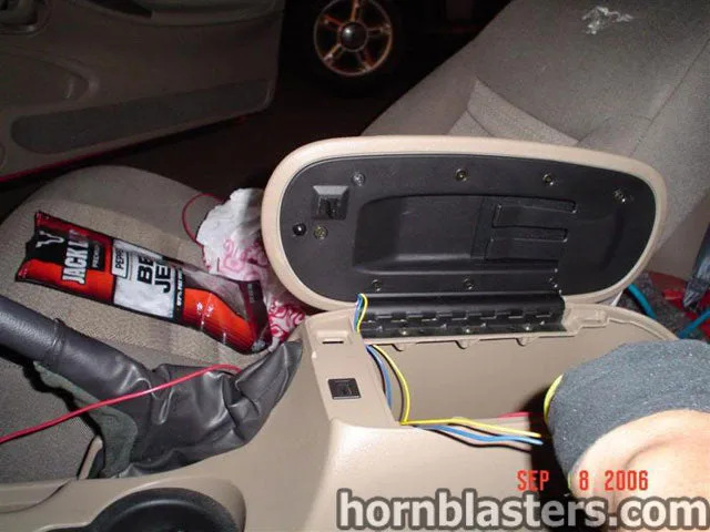 Side profile of 2003 Ford Mustang with Shocker XL train horn install HornBlasters gallery photo 2