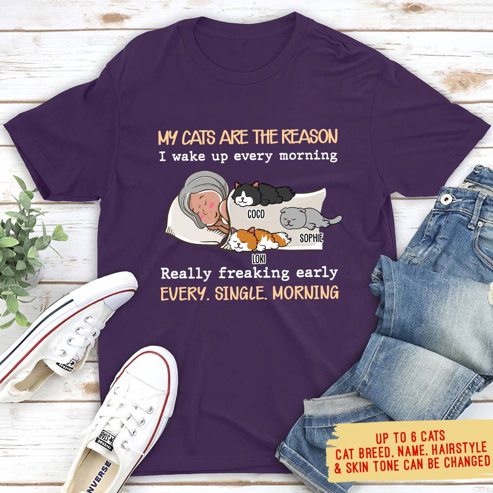 MY CAT IS THE REASON - PERSONALIZED CUSTOM UNISEX T-SHIRT
