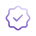 Purple check mark inside a decorative outline.
