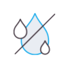 Small icon of sweat drops crossed out with a diagonal line