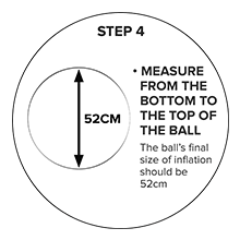 step 4: measure from the bottom to top of the ball