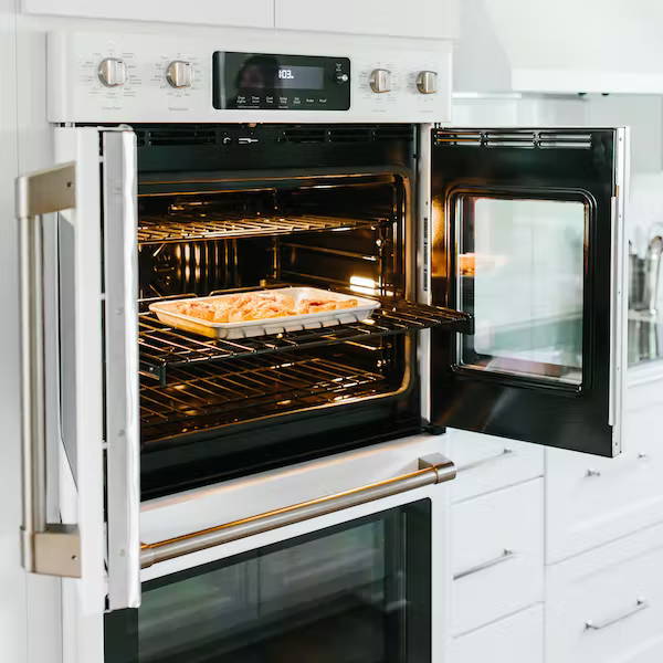 baking mini cranberry pear galettes in wall oven