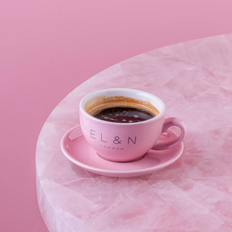 Australian coffee, Long black on pink background