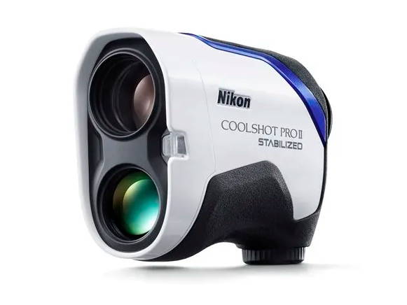 The Nikon COOLSHOT PROII STABILIZED golf laser rangefinder with slope