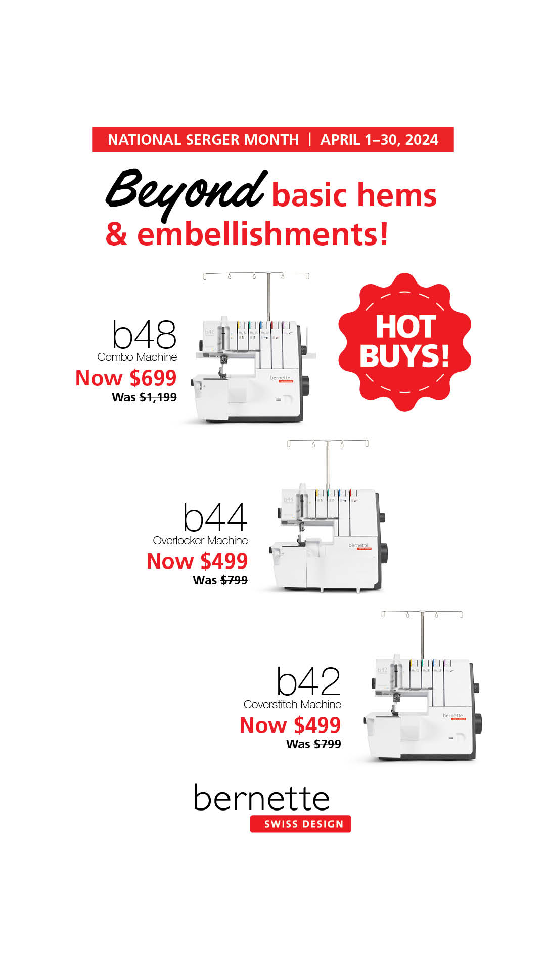 Free BERNINA Luxe Cabinet by Horn when you purchase a B880 Plus