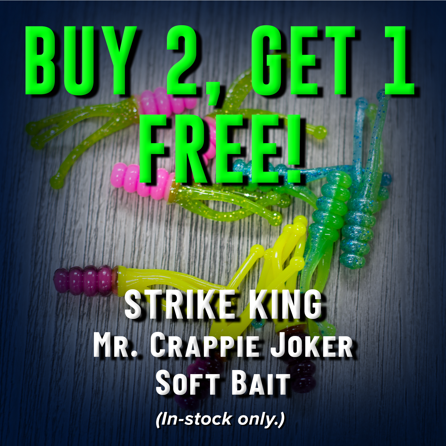Buy 2, Get 1 Free! Strike King Mr. Crappie Joker Soft Bait