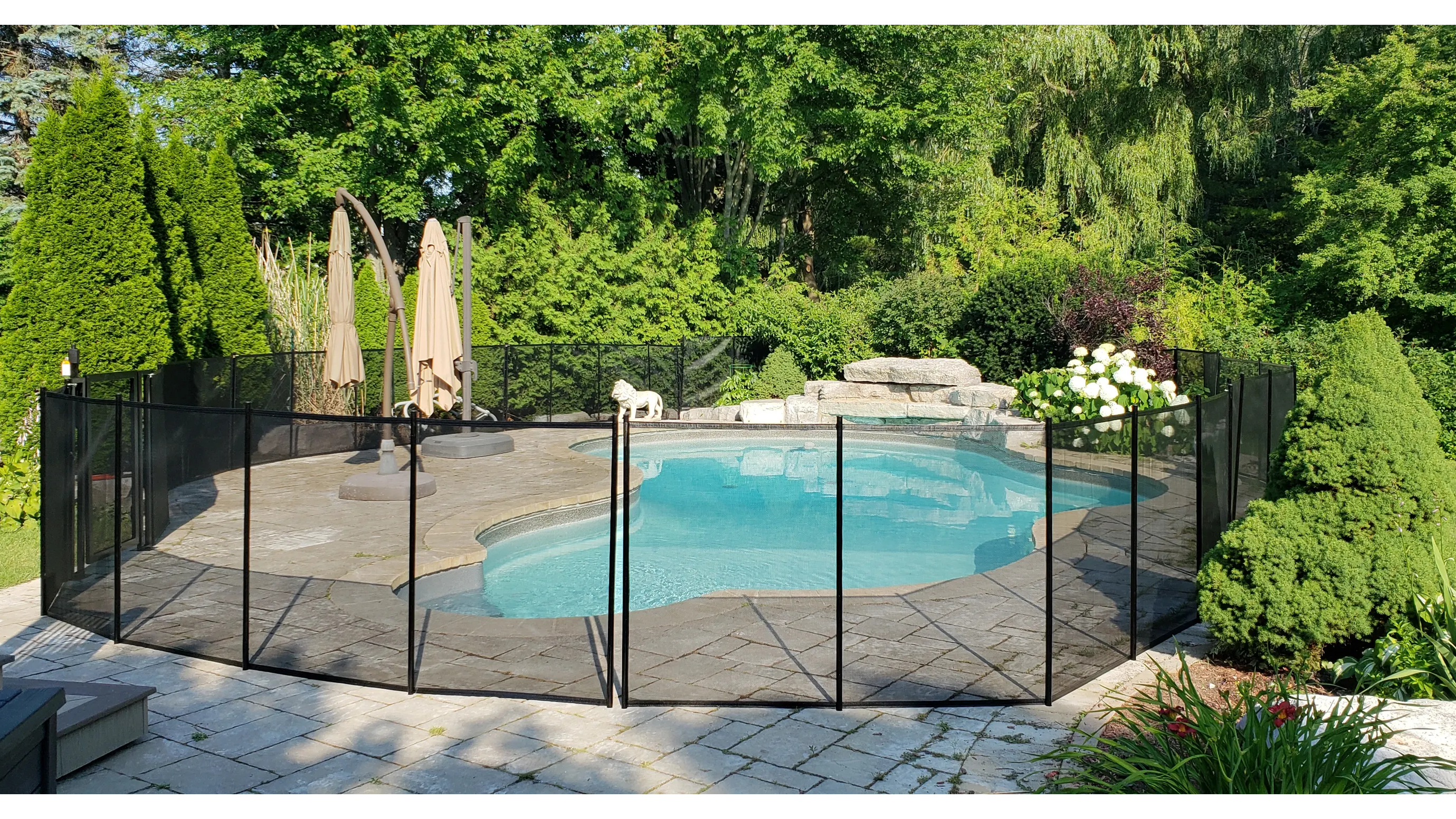 Baby Barrier pool fencing installed around a customers' pool.
