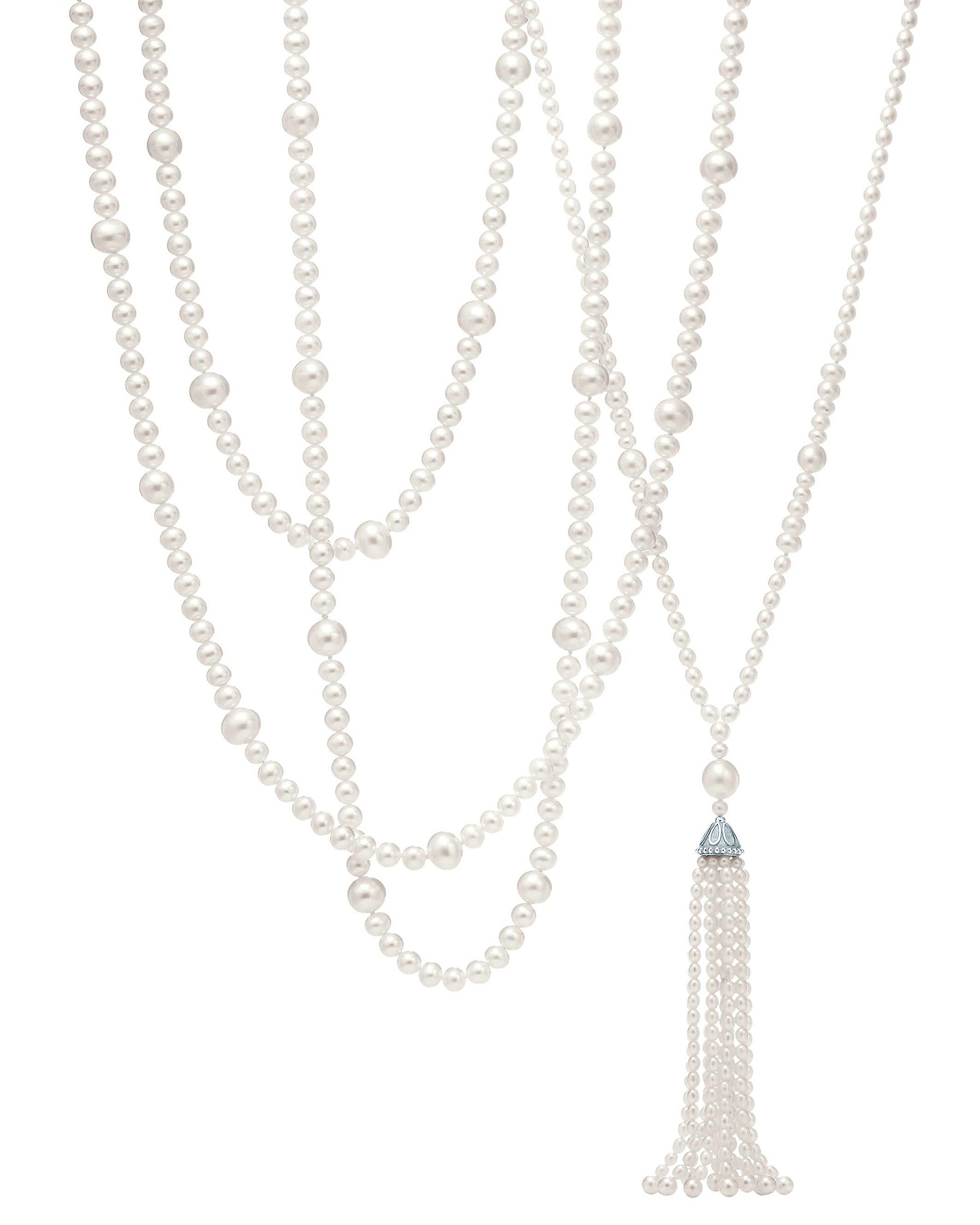Tiffany and Company Ziegfeld Collection Freshwater pearl tassel neckalce