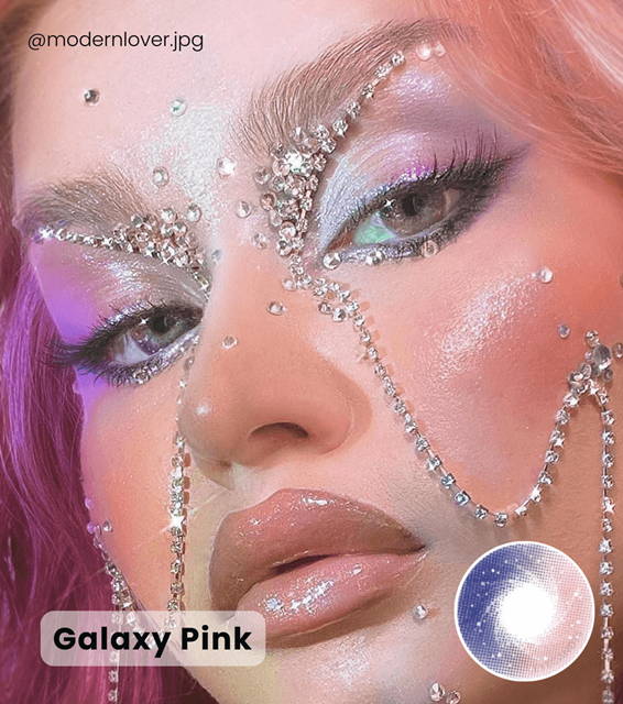 Bright color hair model - Galaxy Pink  Contacts