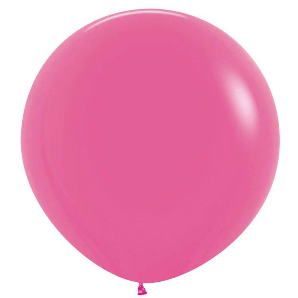 Image of single inflated pink balloon. Shop pink balloons.