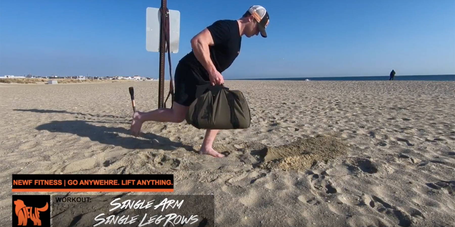 NEWF Bag Single-Arm Single-Leg Bent Over Row Exercise